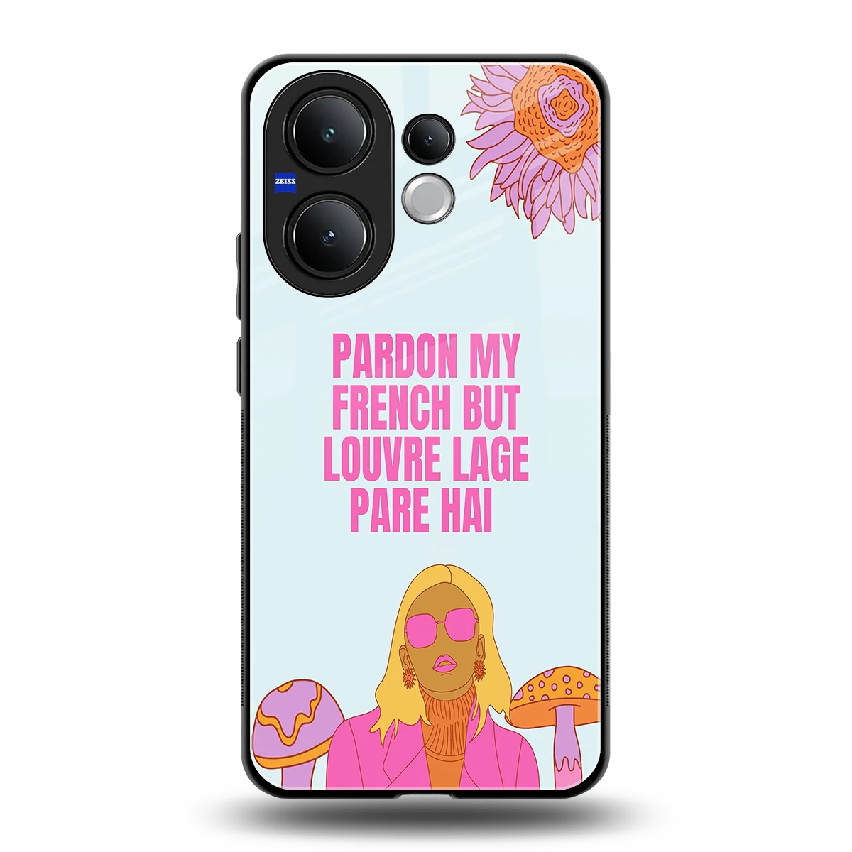 Louvre Lage Pade Hai back phone cover | glass case for vivo v60