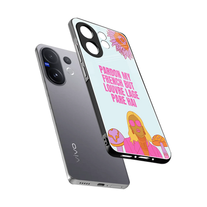 Louvre Lage Pade Hai sleek vivo v60 cover with tempered glass back and TPU edges