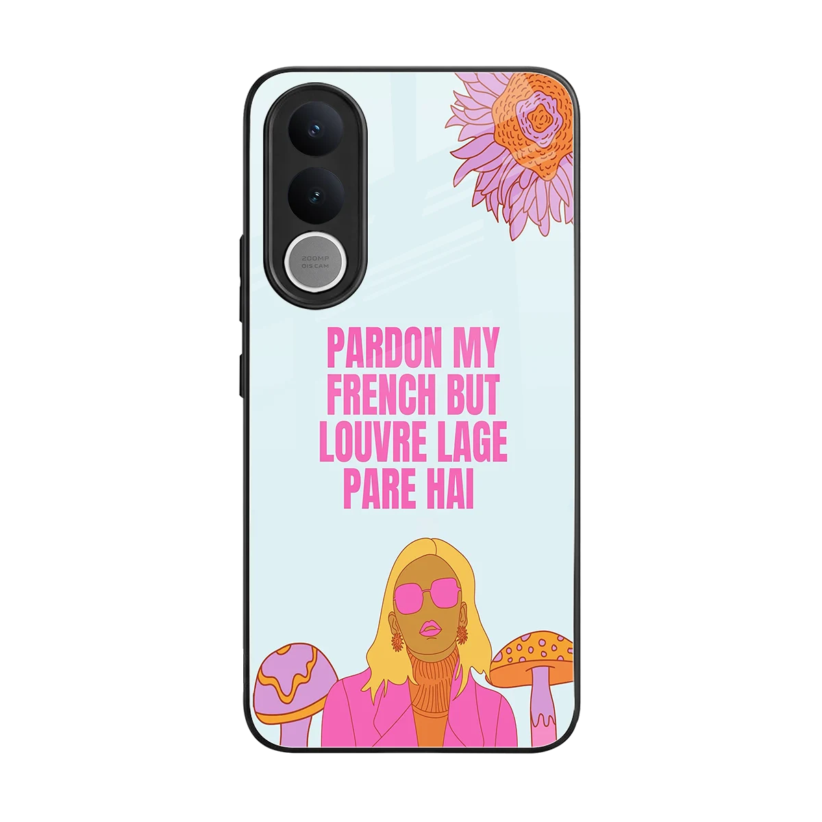 Louvre Lage Pade Hai back phone cover | glass case for vivo v70 fe