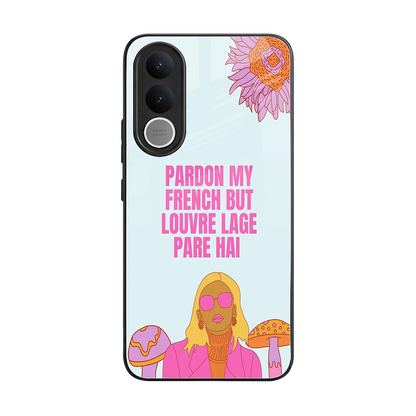 Louvre Lage Pade Hai back phone cover | glass case for vivo v70 fe