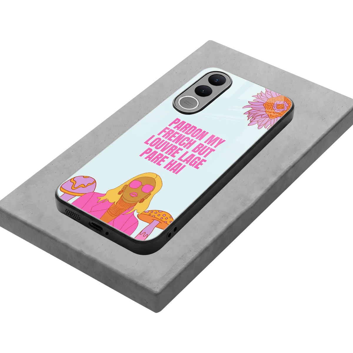 Louvre Lage Pade Hai stylish phone case for vivo v70 fe | glossy glass and slim fit
