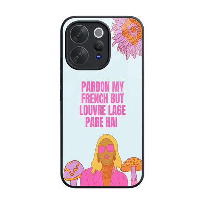 Louvre Lage Pade Hai back phone cover | glass case for vivo v70 elite