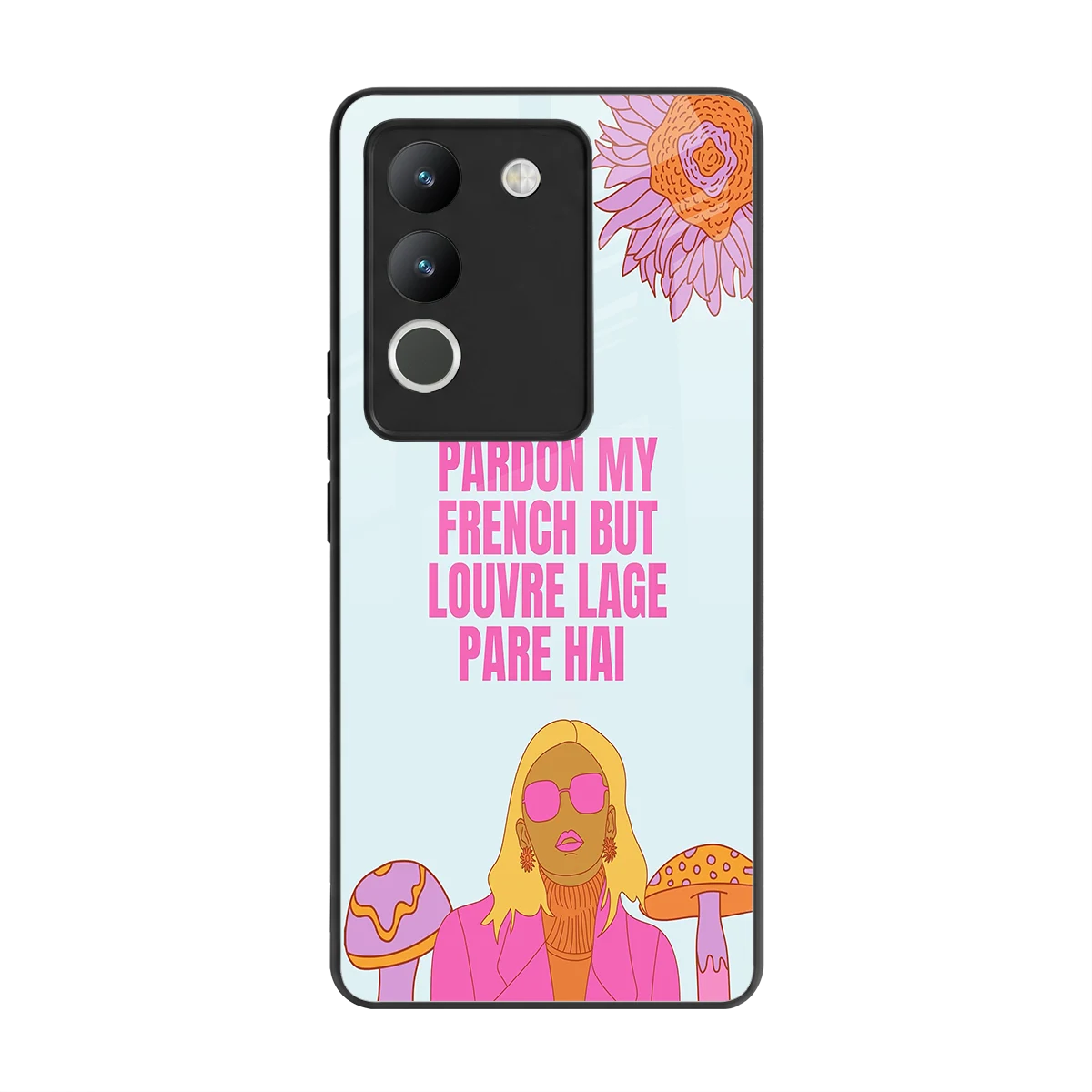 Louvre Lage Pade Hai back phone cover | glass case for vivo y200 5g