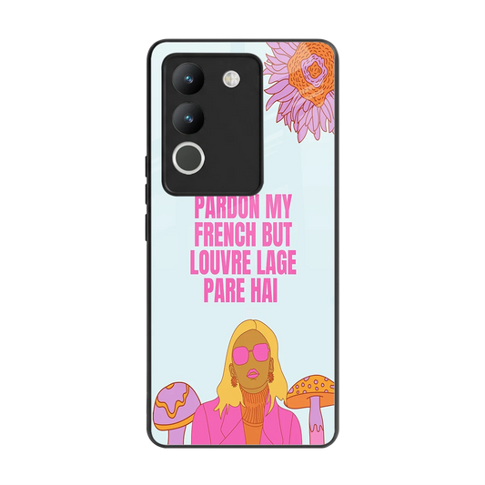 Louvre Lage Pade Hai back phone cover | glass case for vivo y200 5g