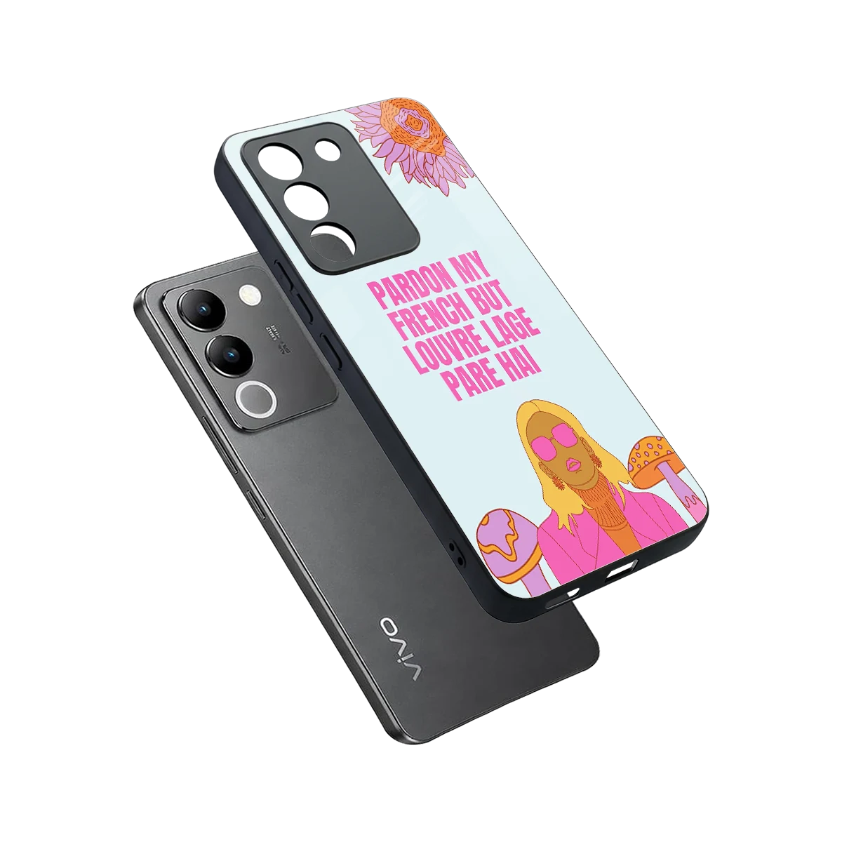 Louvre Lage Pade Hai sleek vivo y200 5g cover with tempered glass back and TPU edges