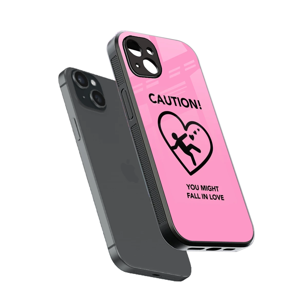 Love Ahead sleek iphone 14 plus cover with tempered glass back and TPU edges