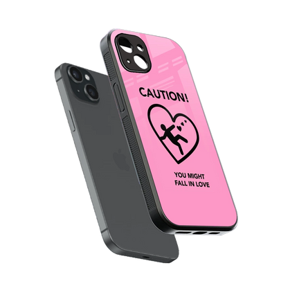 Love Ahead sleek iphone 14 plus cover with tempered glass back and TPU edges
