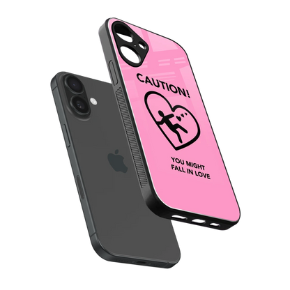 Love Ahead sleek iphone 16 plus cover with tempered glass back and TPU edges