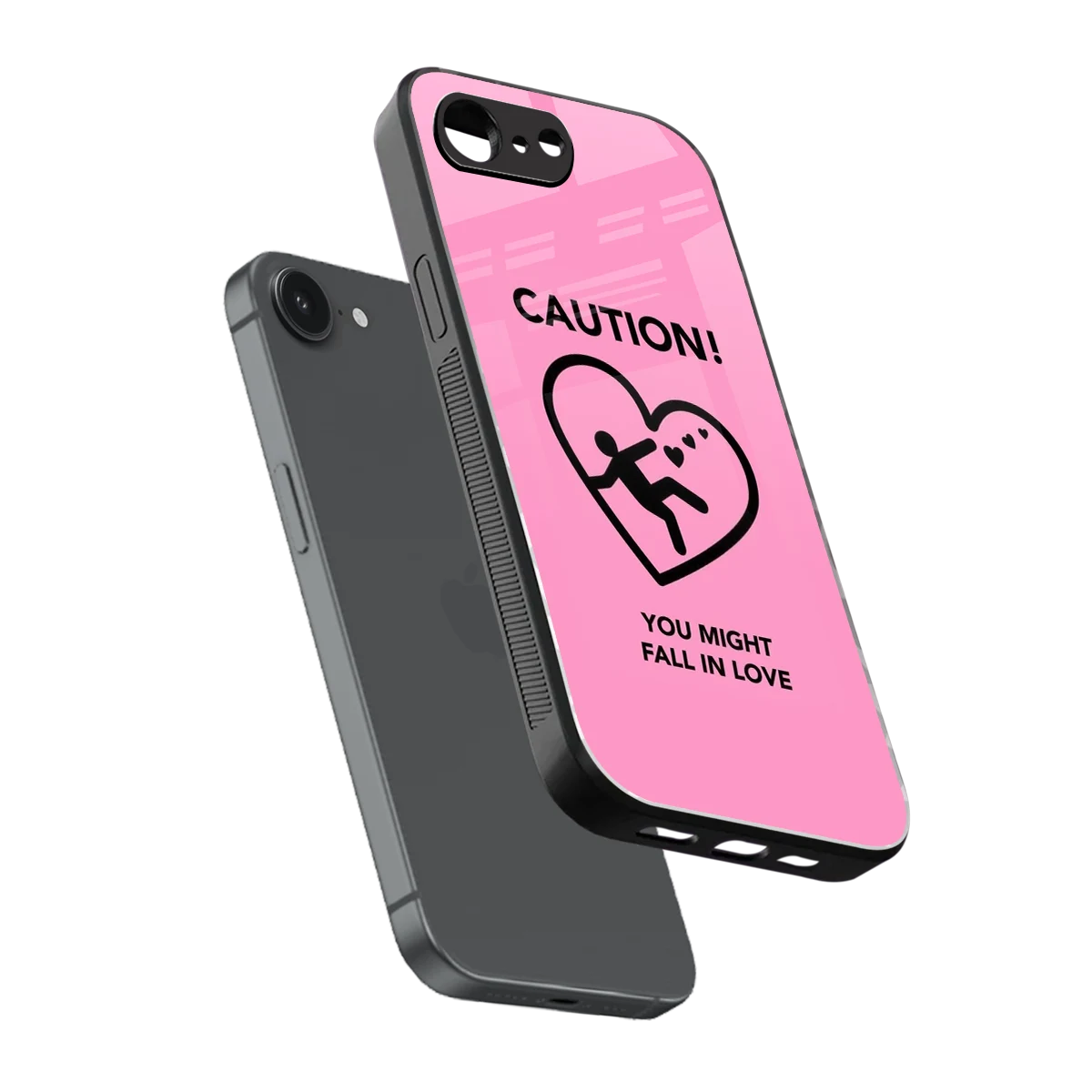 Love Ahead sleek iphone 16e cover with tempered glass back and TPU edges