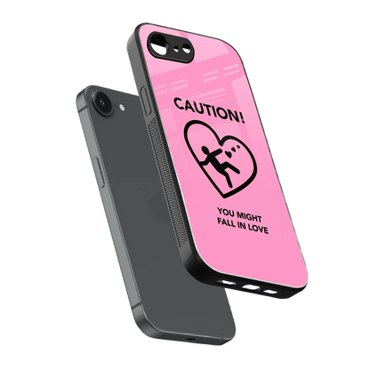 Love Ahead sleek iphone 16e cover with tempered glass back and TPU edges