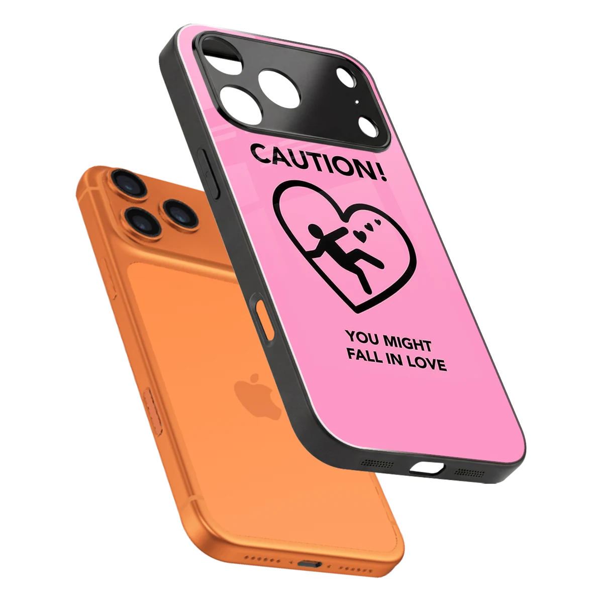 Love Ahead sleek iphone 17 pro cover with tempered glass back and TPU edges
