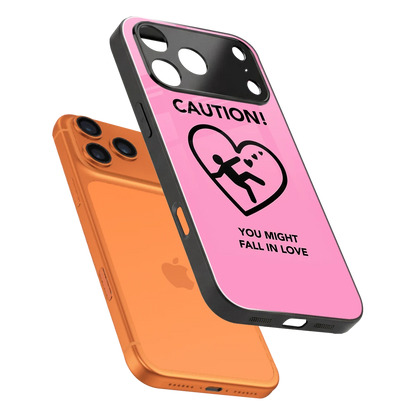 Love Ahead sleek iphone 17 pro cover with tempered glass back and TPU edges