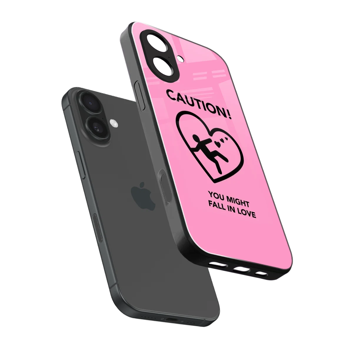 Love Ahead sleek iphone 17 cover with tempered glass back and TPU edges