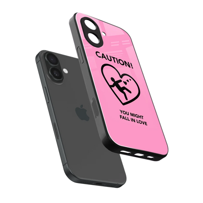 Love Ahead sleek iphone 17 cover with tempered glass back and TPU edges