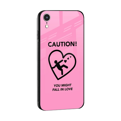 Love Ahead sleek iphone xr cover with tempered glass back and TPU edges