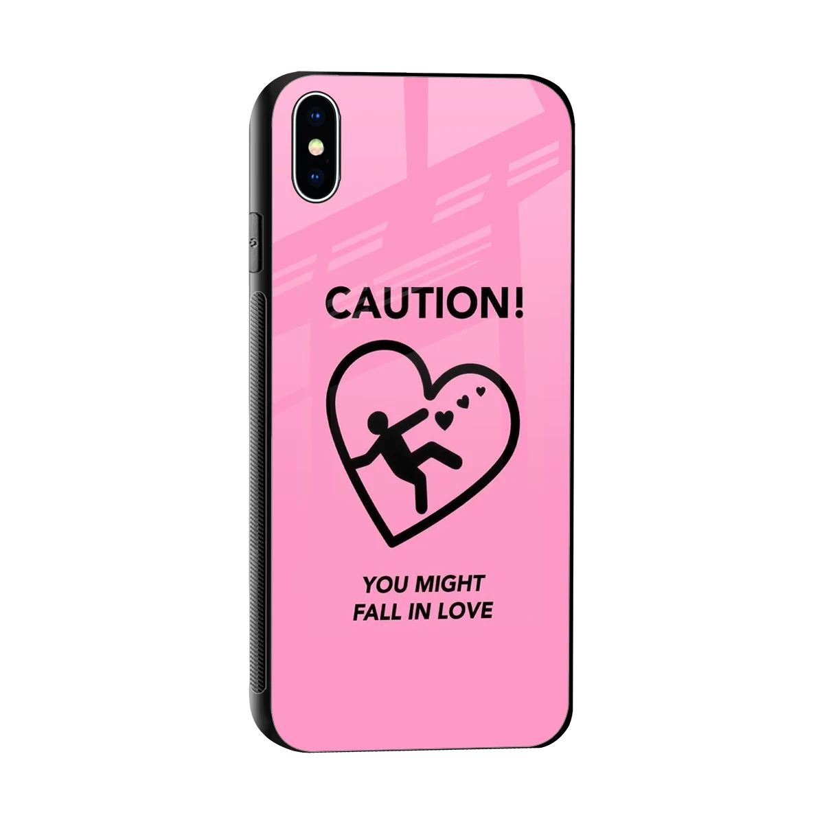 Love Ahead sleek iphone xs max cover with tempered glass back and TPU edges