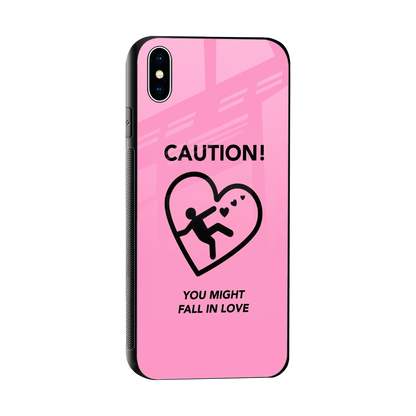 Love Ahead sleek iphone xs max cover with tempered glass back and TPU edges