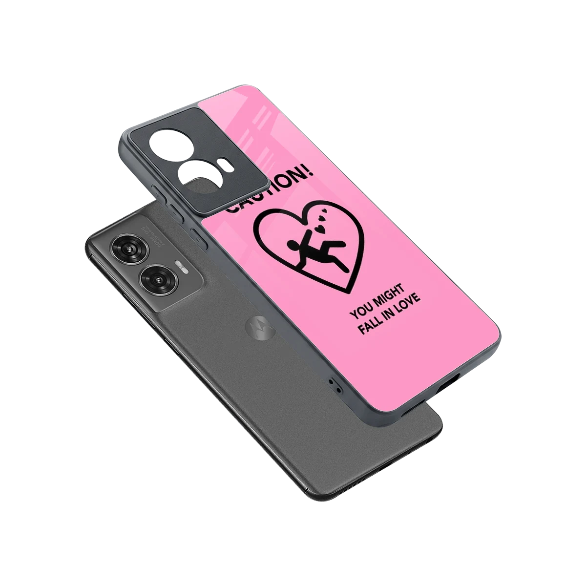 Love Ahead sleek motorola edge 50 fusion cover with tempered glass back and TPU edges