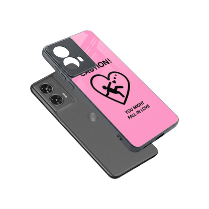 Love Ahead sleek motorola edge 50 fusion cover with tempered glass back and TPU edges