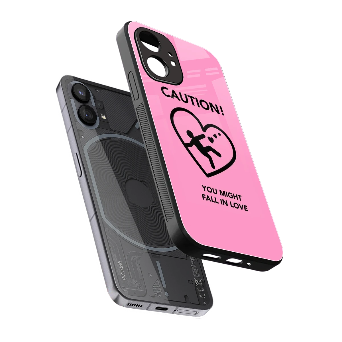 Love Ahead sleek nothing phone 1 cover with tempered glass back and TPU edges