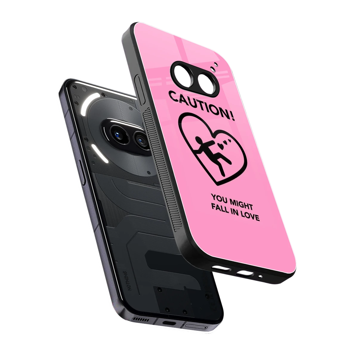 Love Ahead sleek nothing phone 2a cover with tempered glass back and TPU edges