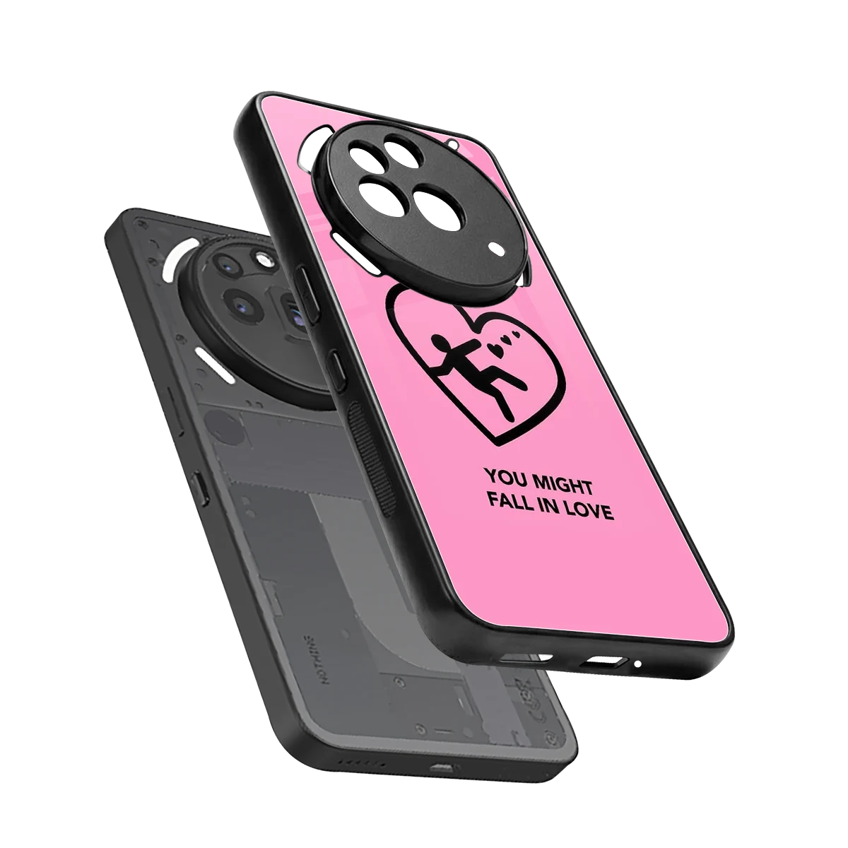 Love Ahead sleek nothing phone 3a pro cover with tempered glass back and TPU edges