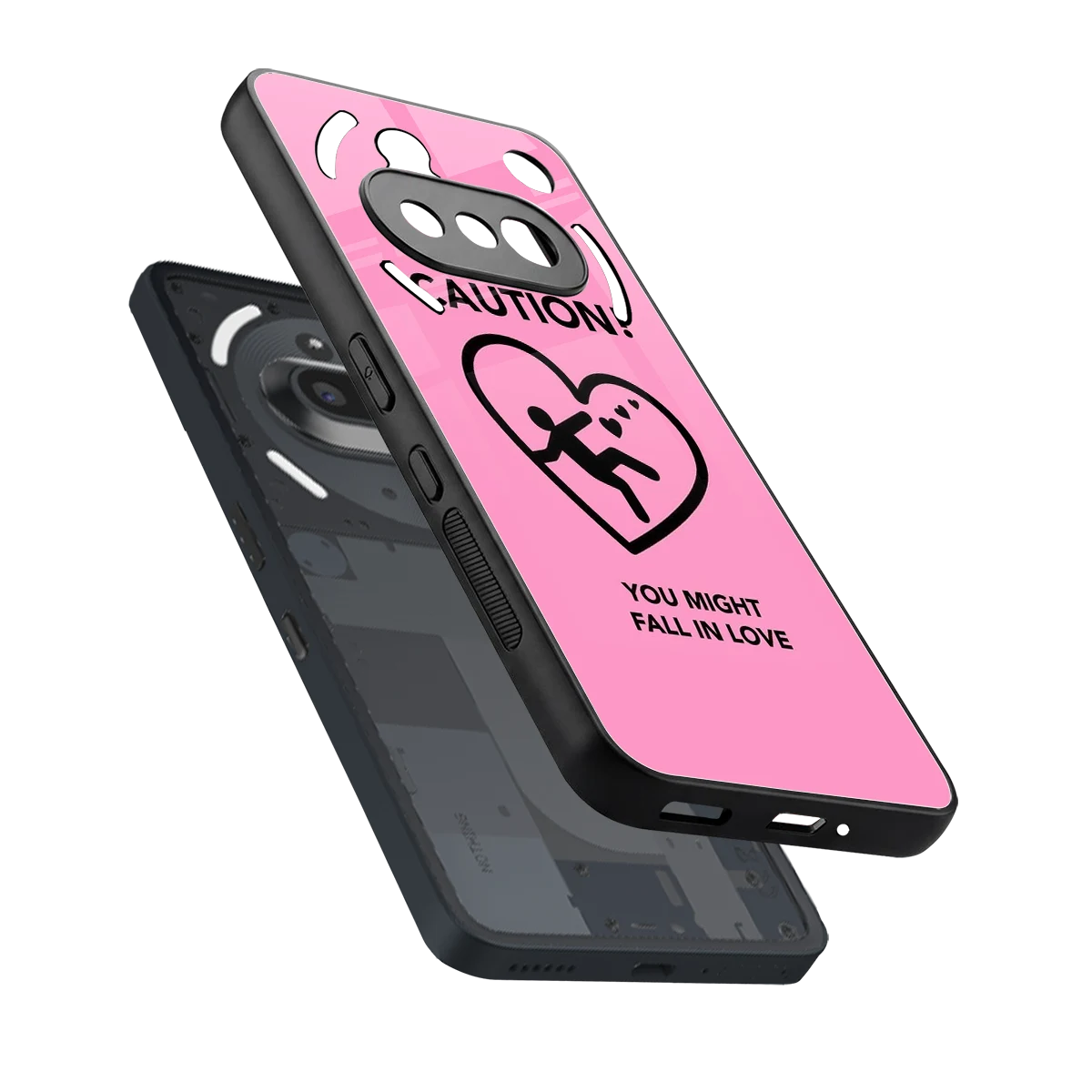 Love Ahead sleek nothing phone 3a cover with tempered glass back and TPU edges
