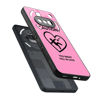 Love Ahead sleek nothing phone 3a cover with tempered glass back and TPU edges