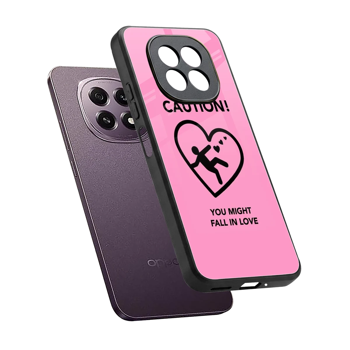 Love Ahead sleek oppo f29 5g cover with tempered glass back and TPU edges