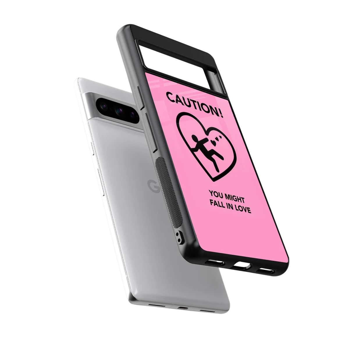 Love Ahead sleek google pixel 8 pro cover with tempered glass back and TPU edges