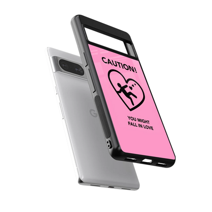 Love Ahead sleek google pixel 8 cover with tempered glass back and TPU edges