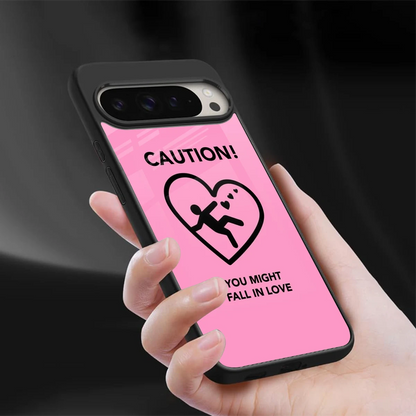 Love Ahead sleek google pixel 9 pro xl cover with tempered glass back and TPU edges