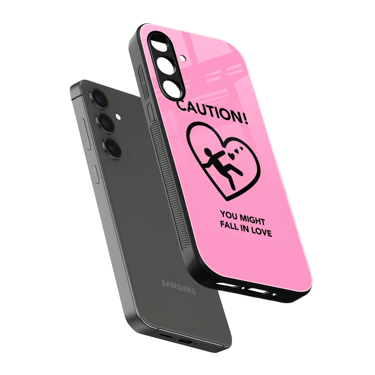Love Ahead sleek samsung galaxy a55 5g cover with tempered glass back and TPU edges