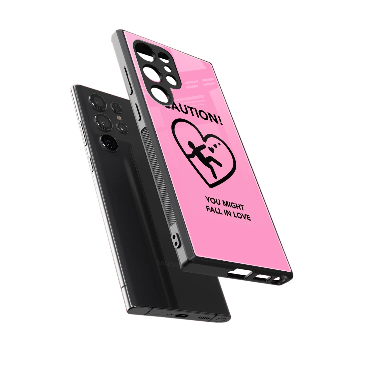 Love Ahead sleek samsung galaxy s24 ultra cover with tempered glass back and TPU edges
