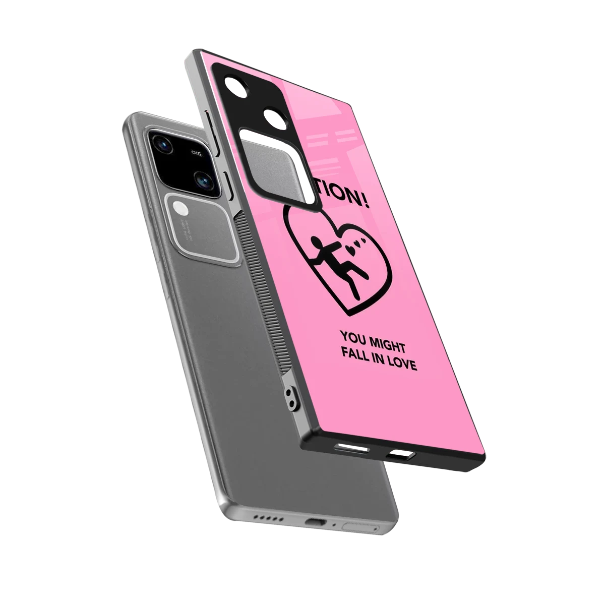 Love Ahead sleek vivo v30 cover with tempered glass back and TPU edges