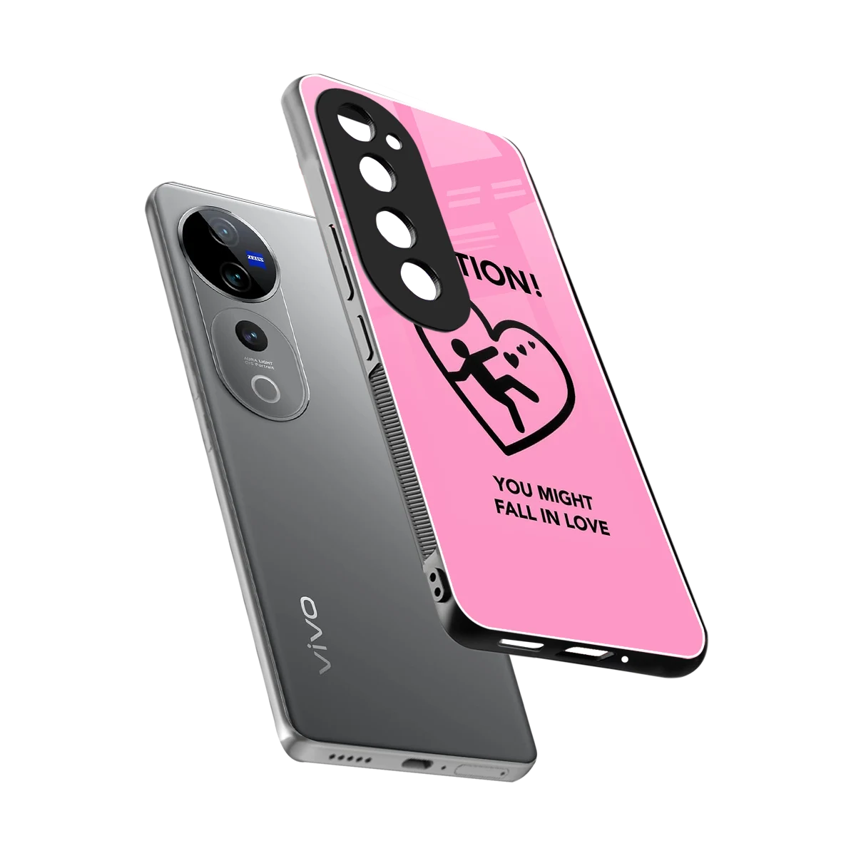 Love Ahead sleek vivo v40 pro cover with tempered glass back and TPU edges