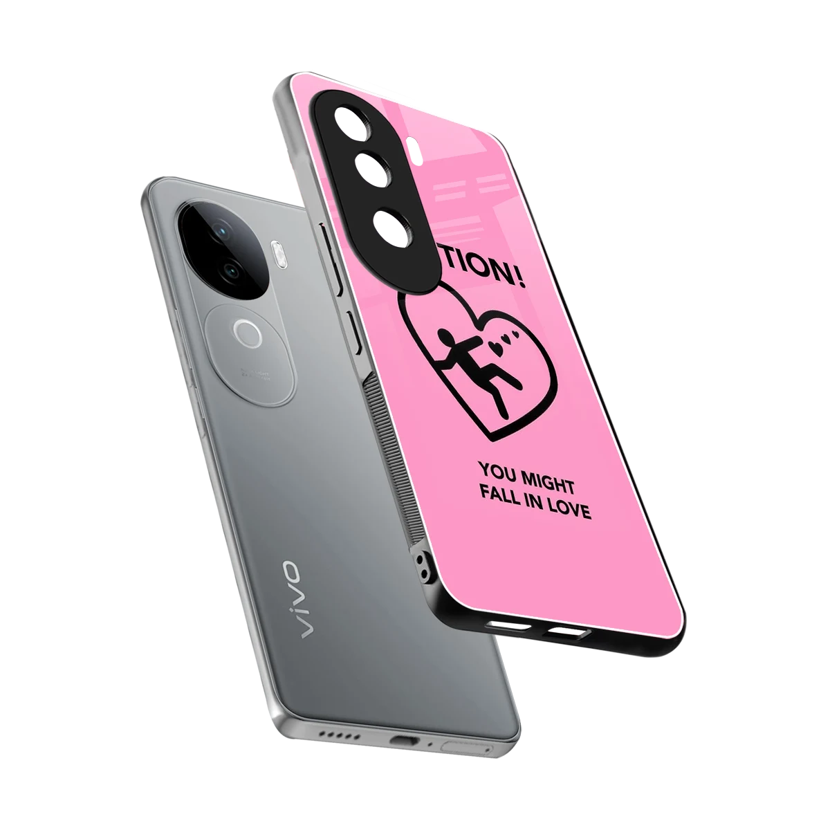 Love Ahead sleek vivo v40e cover with tempered glass back and TPU edges