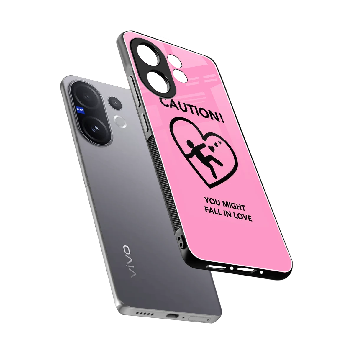 Love Ahead sleek vivo v60 cover with tempered glass back and TPU edges