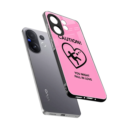 Love Ahead sleek vivo v60 cover with tempered glass back and TPU edges