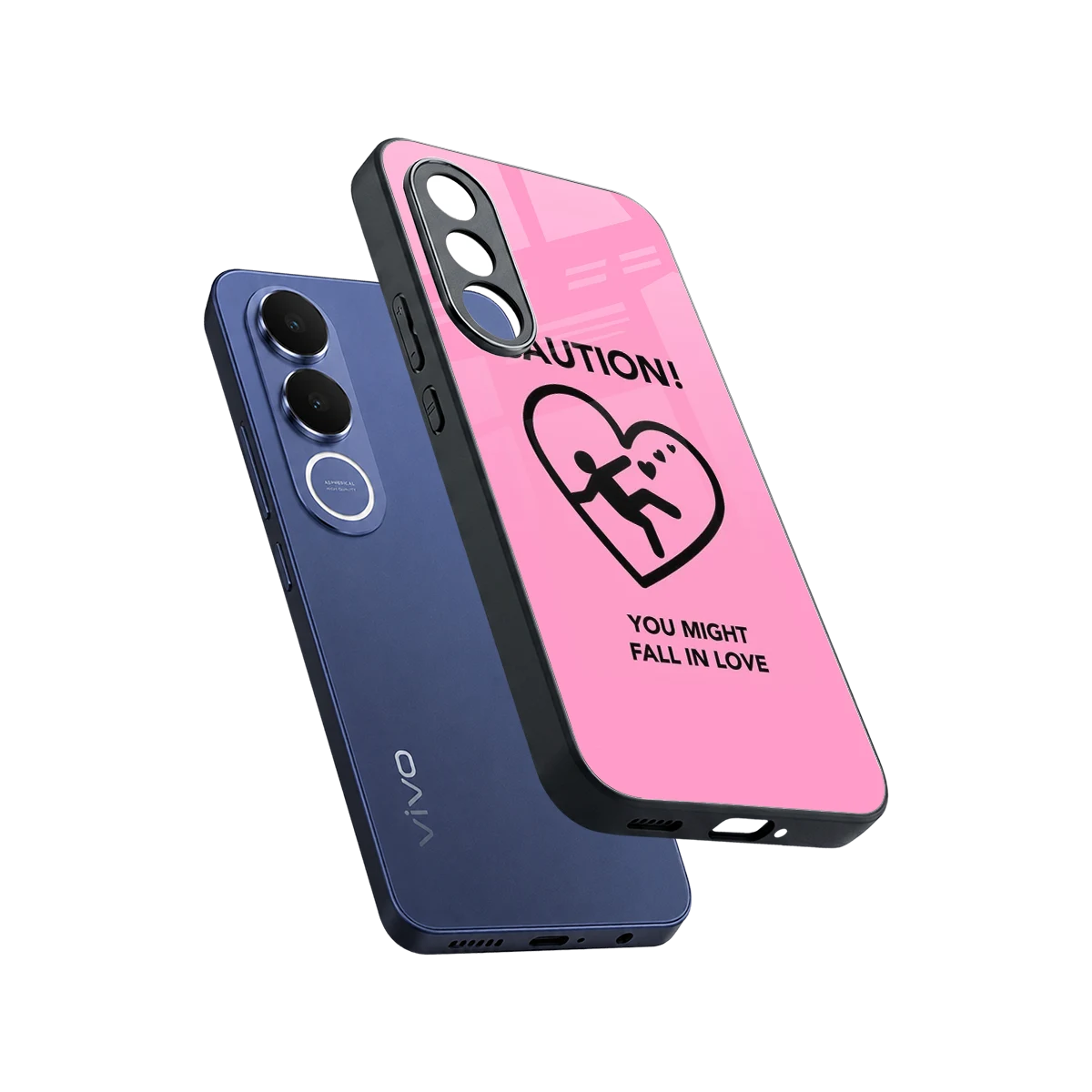 Love Ahead sleek vivo v70 fe cover with tempered glass back and TPU edges