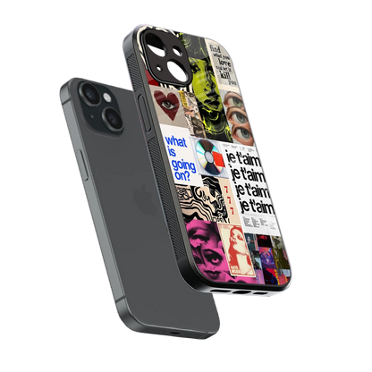 Love Chaos sleek iphone 14 cover with tempered glass back and TPU edges