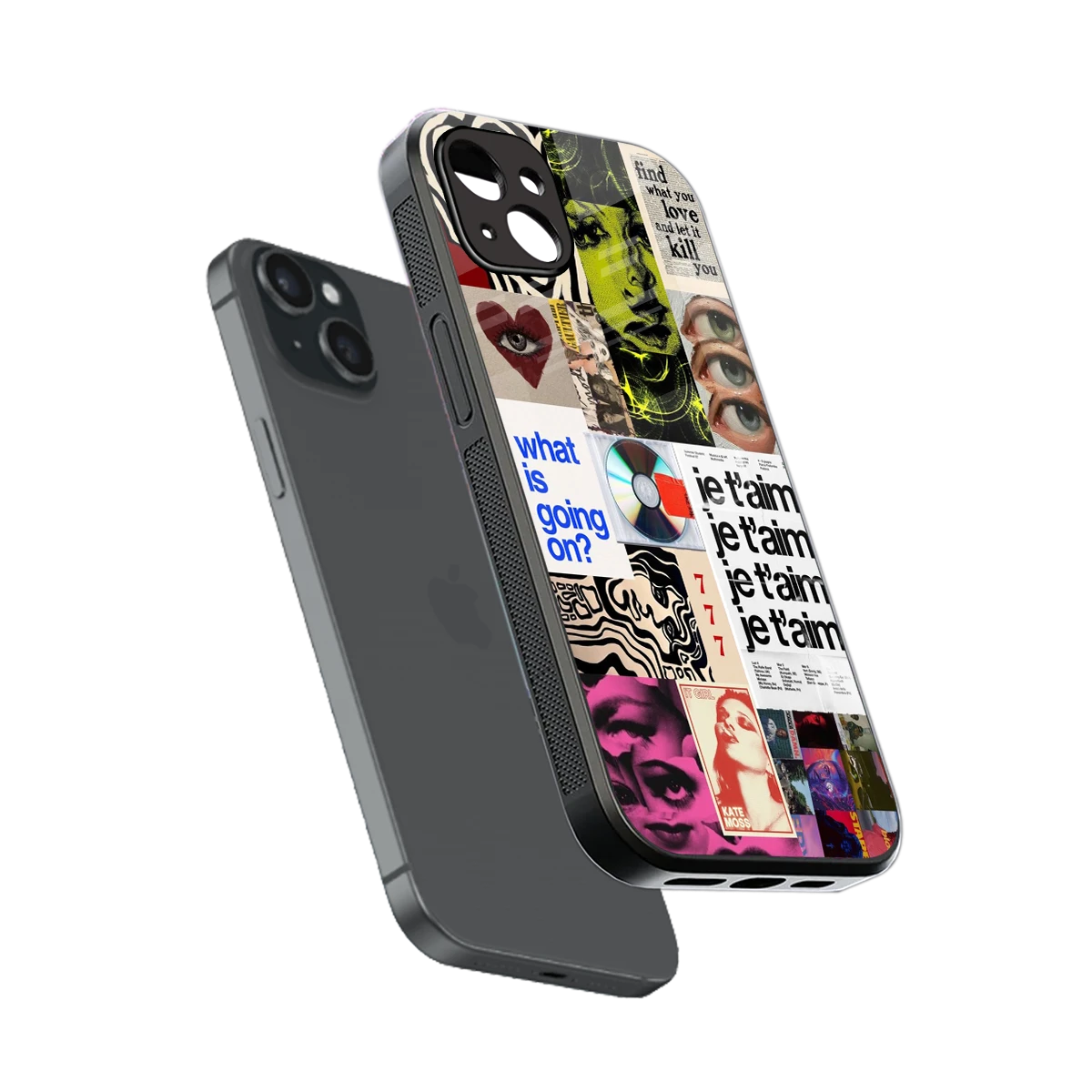 Love Chaos sleek iphone 14 plus cover with tempered glass back and TPU edges