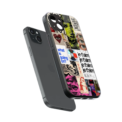 Love Chaos sleek iphone 14 plus cover with tempered glass back and TPU edges