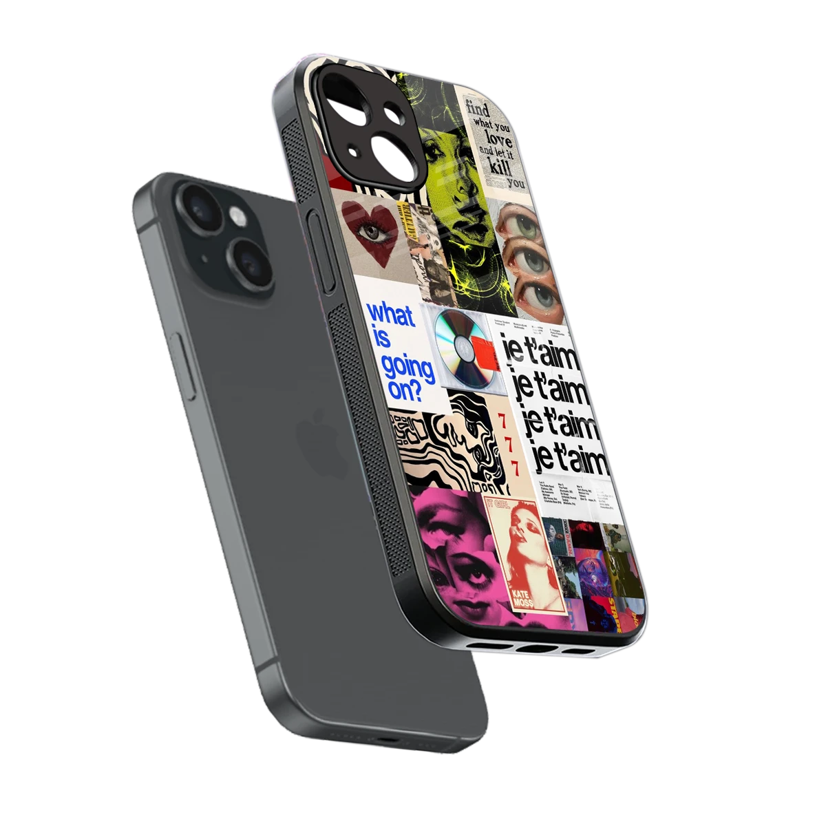 Love Chaos sleek iphone 15 cover with tempered glass back and TPU edges