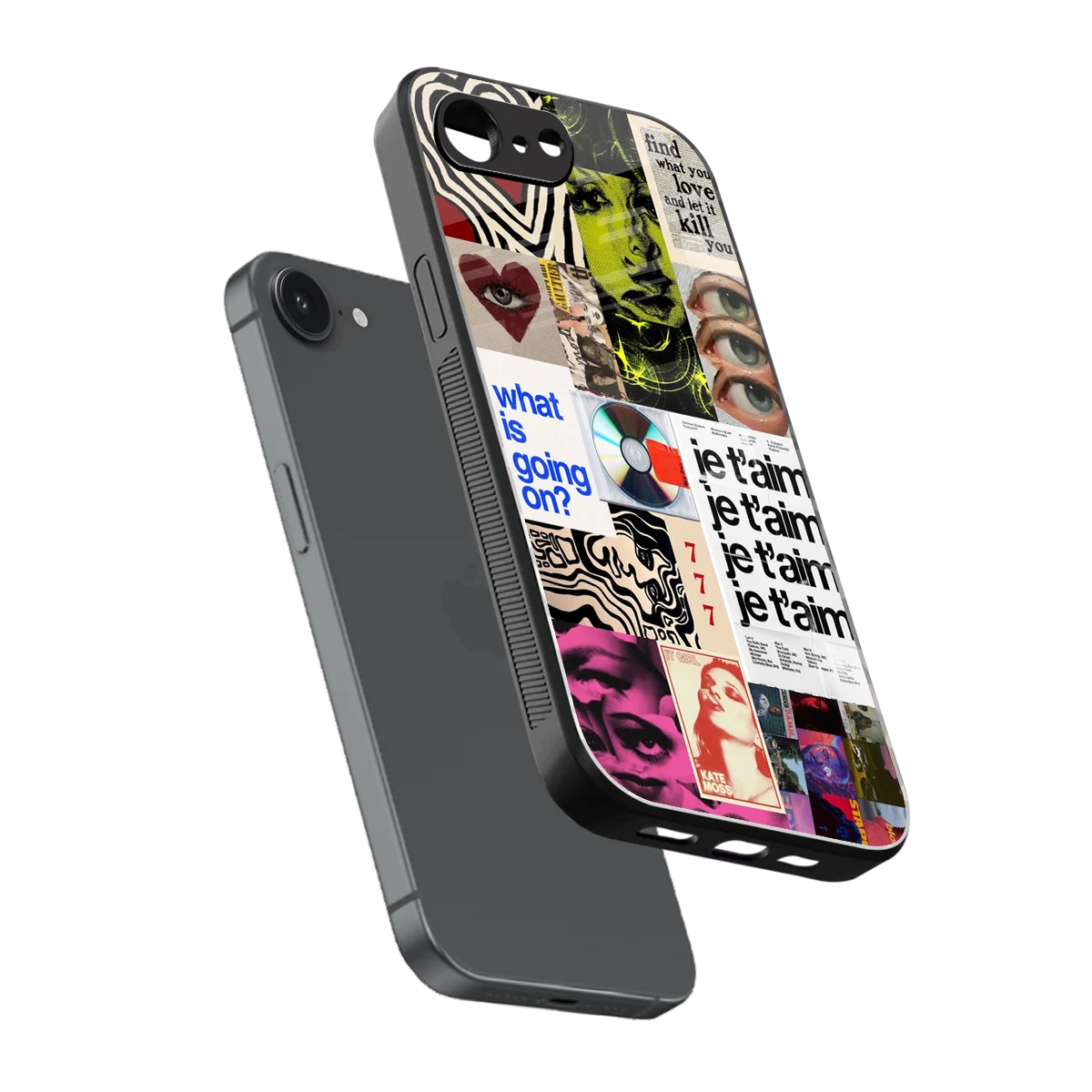 Love Chaos sleek iphone 16e cover with tempered glass back and TPU edges