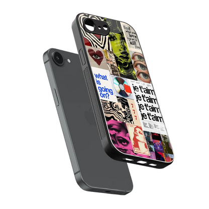 Love Chaos sleek iphone 16e cover with tempered glass back and TPU edges