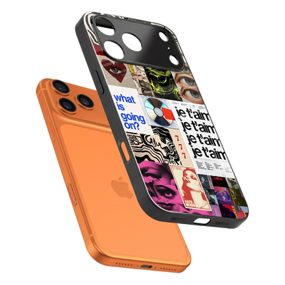 Love Chaos sleek iphone 17 pro cover with tempered glass back and TPU edges
