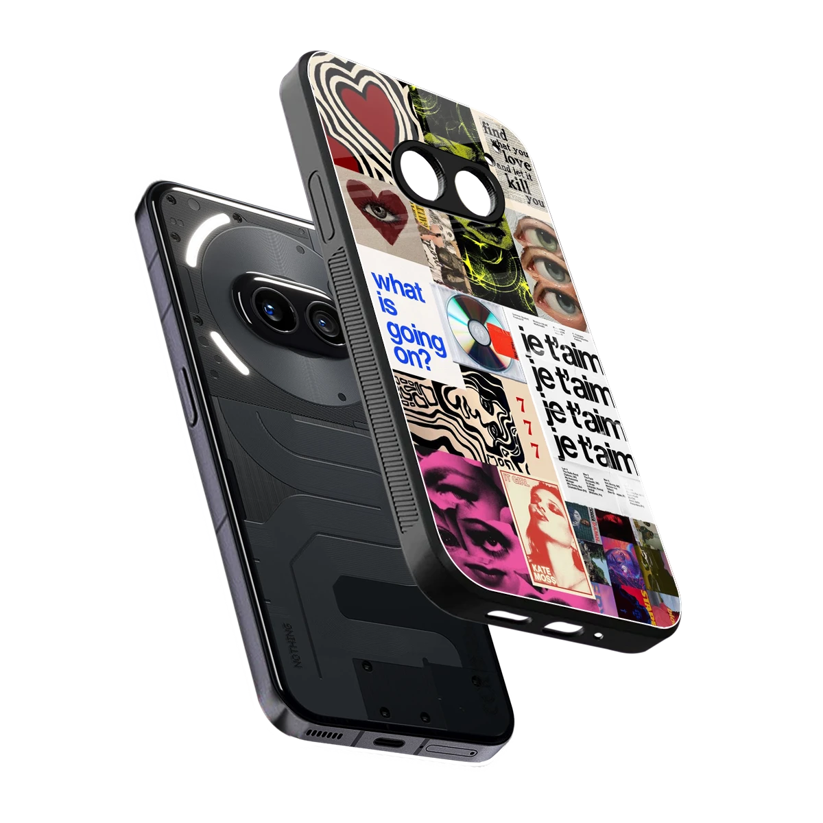 Love Chaos sleek nothing phone 2a cover with tempered glass back and TPU edges