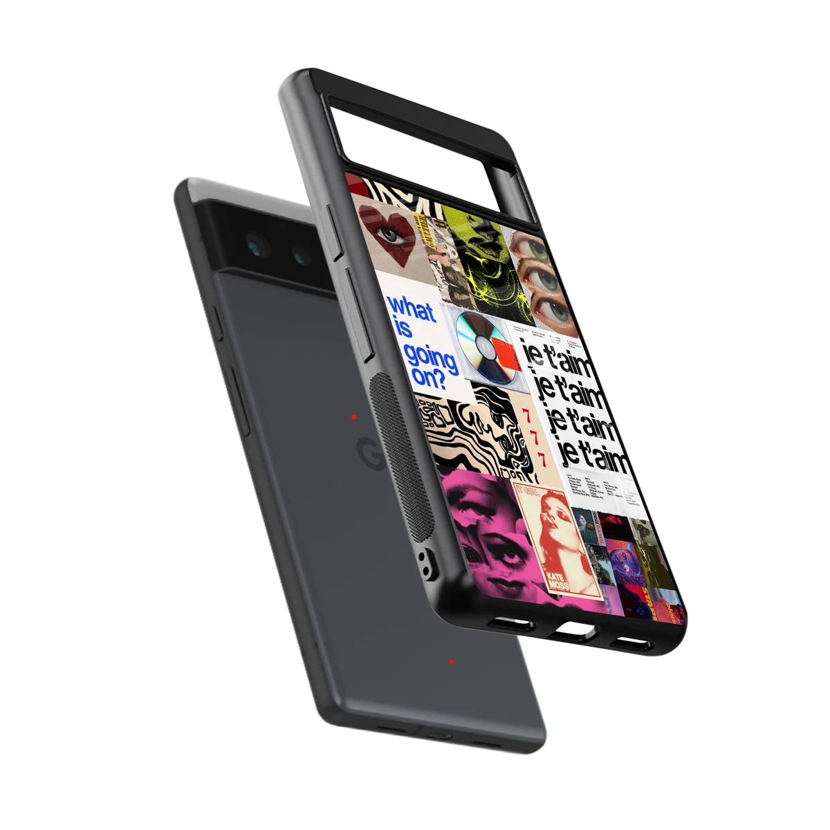 Love Chaos sleek google pixel 6a cover with tempered glass back and TPU edges