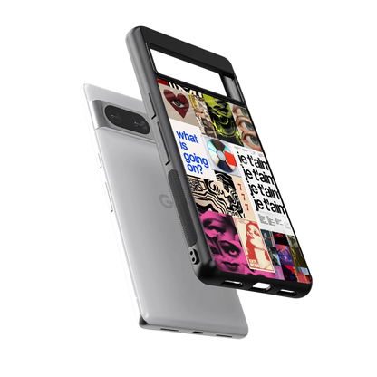 Love Chaos sleek google pixel 8 cover with tempered glass back and TPU edges